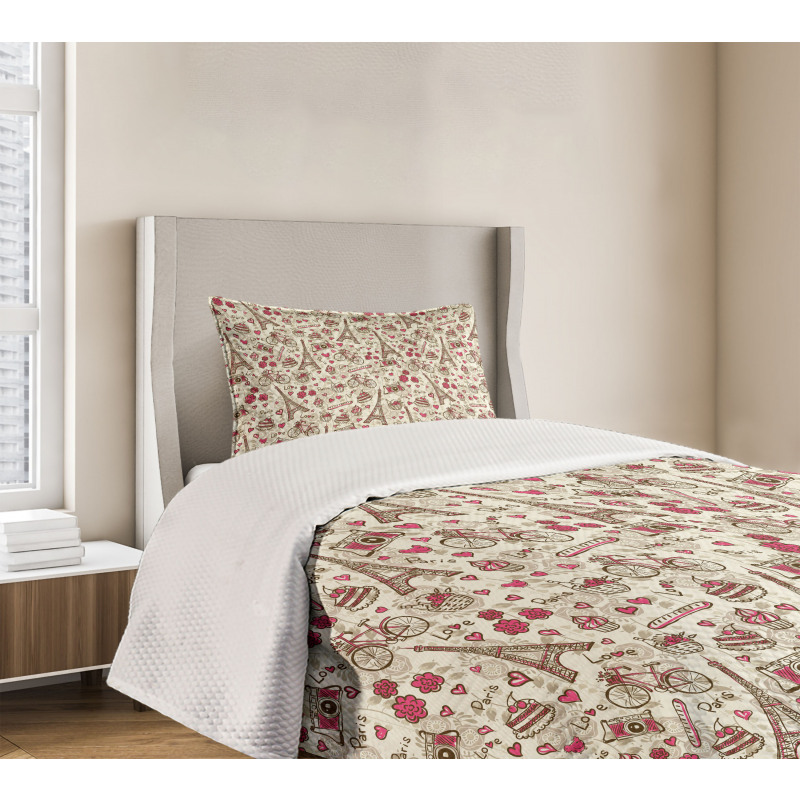 Europe French Paris Bedspread Set