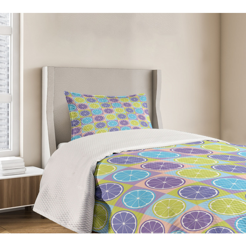 Lemon Pattern Citrus Bedspread Set