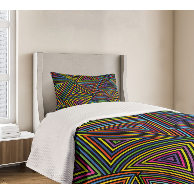 Rainbow Colors Design Bedspread Set