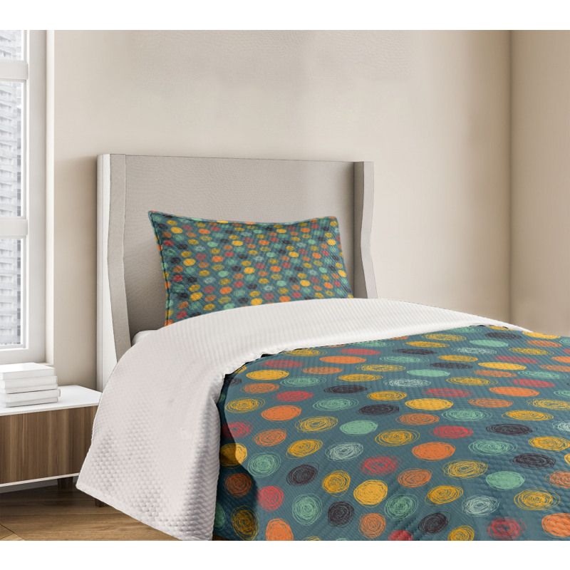 Colorful Abstract Circle Bedspread Set