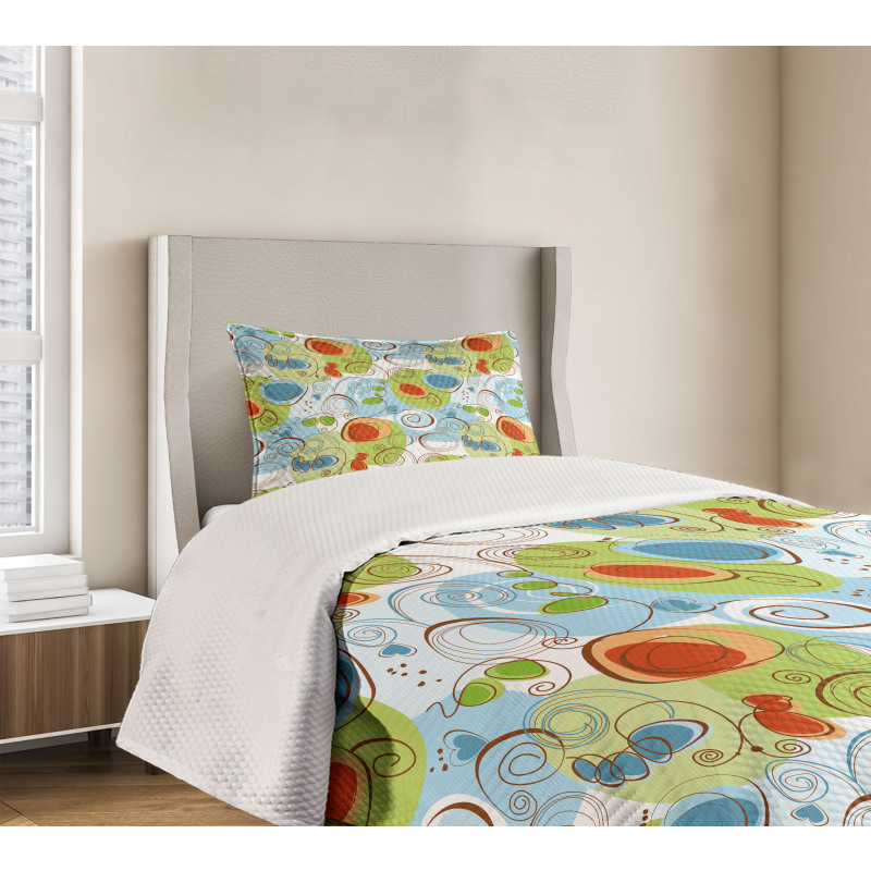 Geometric Funky Swirl Bedspread Set