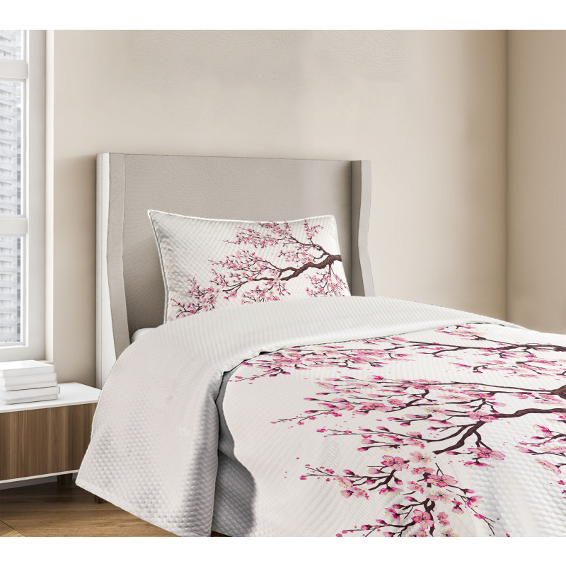 Sakura Branch Blossoms Bedspread Set