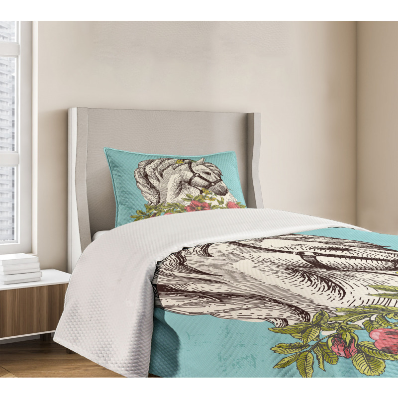 Boho Horse Opium Popy Bedspread Set