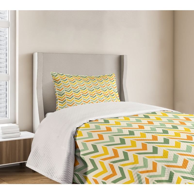 Retro Zigzags Vertical Bedspread Set