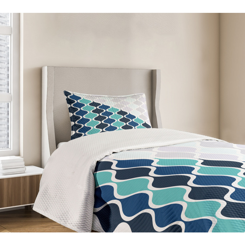 Wavy Stripes Spirals Bedspread Set