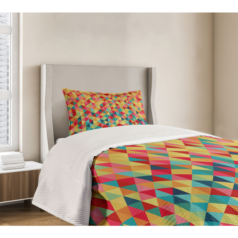 Triangles Fractal Aztec Bedspread Set