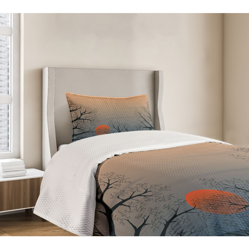 Sunrise Branches Misty Sky Bedspread Set