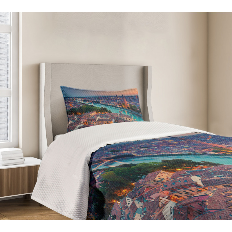 Verona Italy Blue Hour Bedspread Set