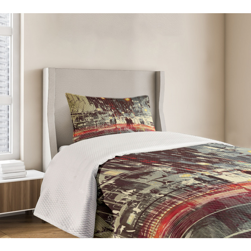 Gloomy City Streets Bedspread Set