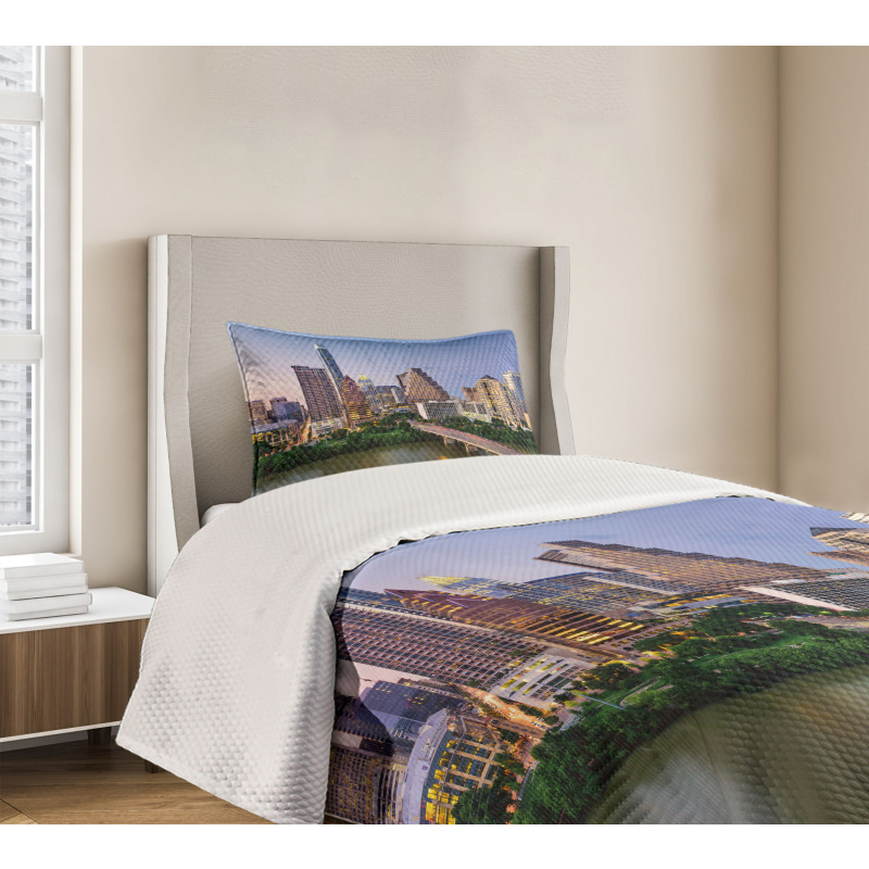 Autin Texas City Bridge Bedspread Set