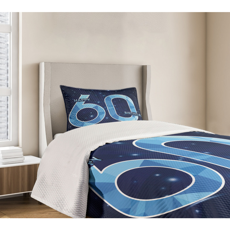 Birthday 60 Stars Bedspread Set