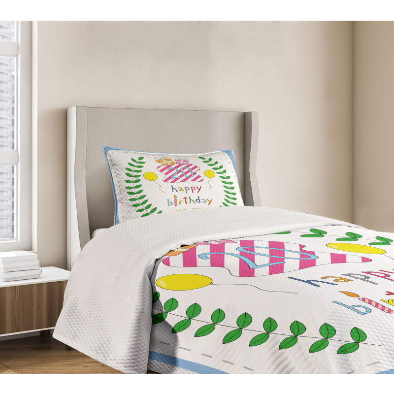 Birthday 20 Years Bedspread Set