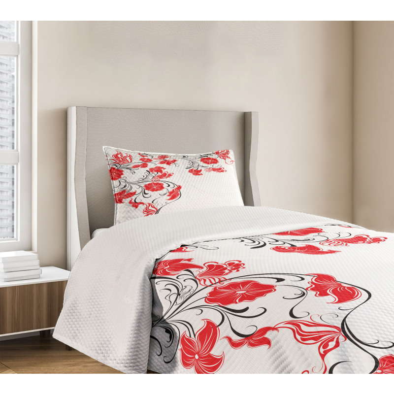 Japanese Flowers Ivy Bedspread Set