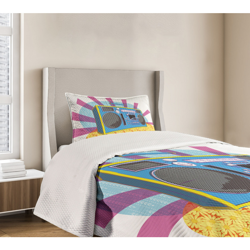 Boom Box Pop Art Dance Bedspread Set