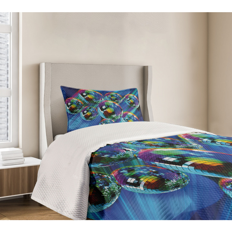 Colorful Disco Club Bedspread Set