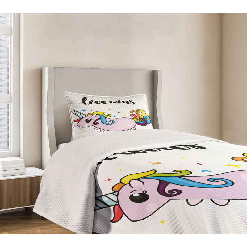 LGBT Slogan Tail Bedspread Set