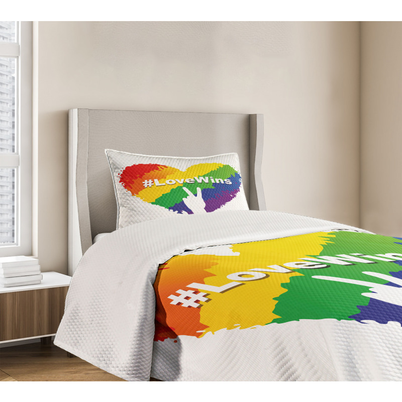 LGBT Colored Heart Bedspread Set