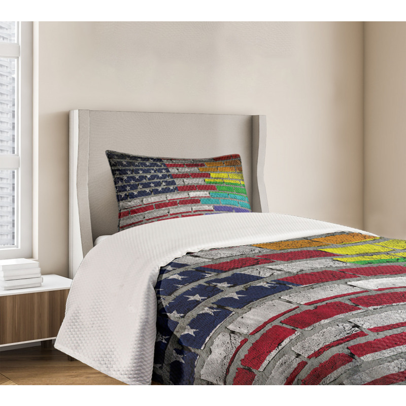 Brick Wall Pride Bedspread Set