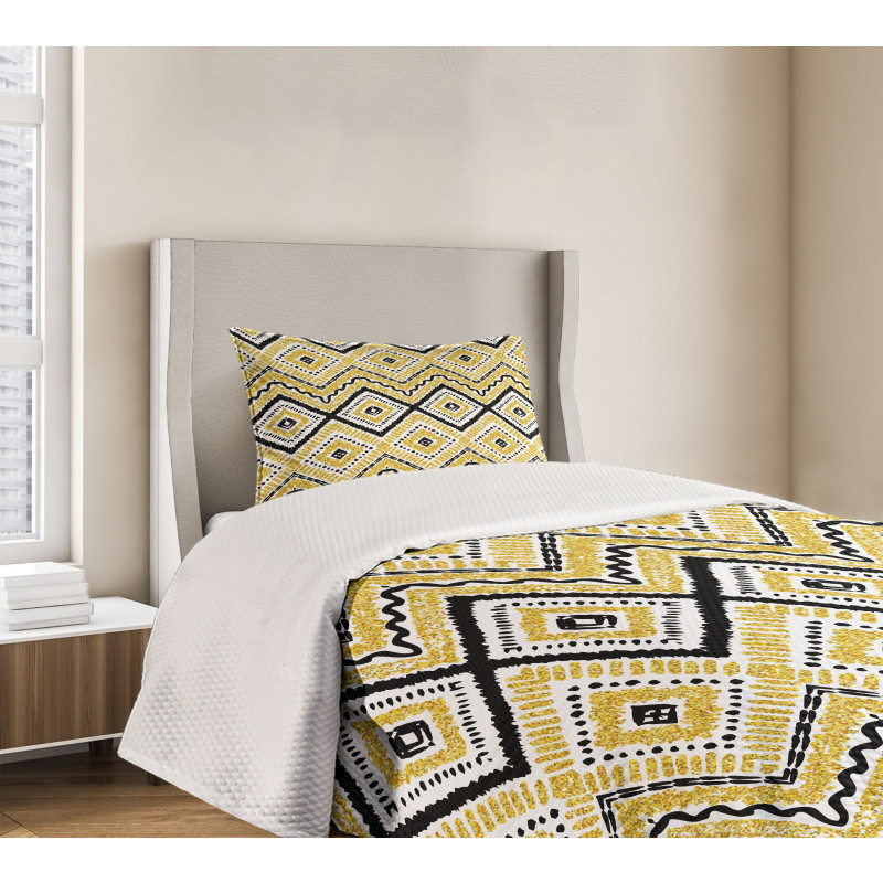 Chevron Waves Tribal Bedspread Set