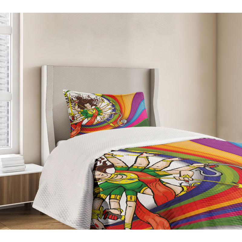 Rainbow Circle Snake Bedspread Set