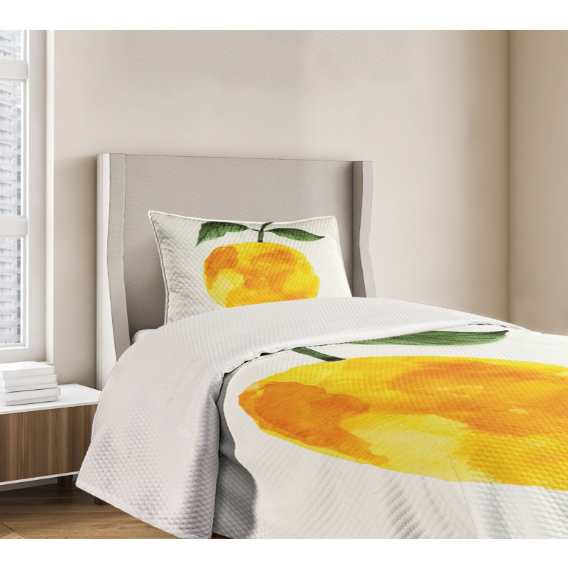 Watercolor Lemon Bedspread Set