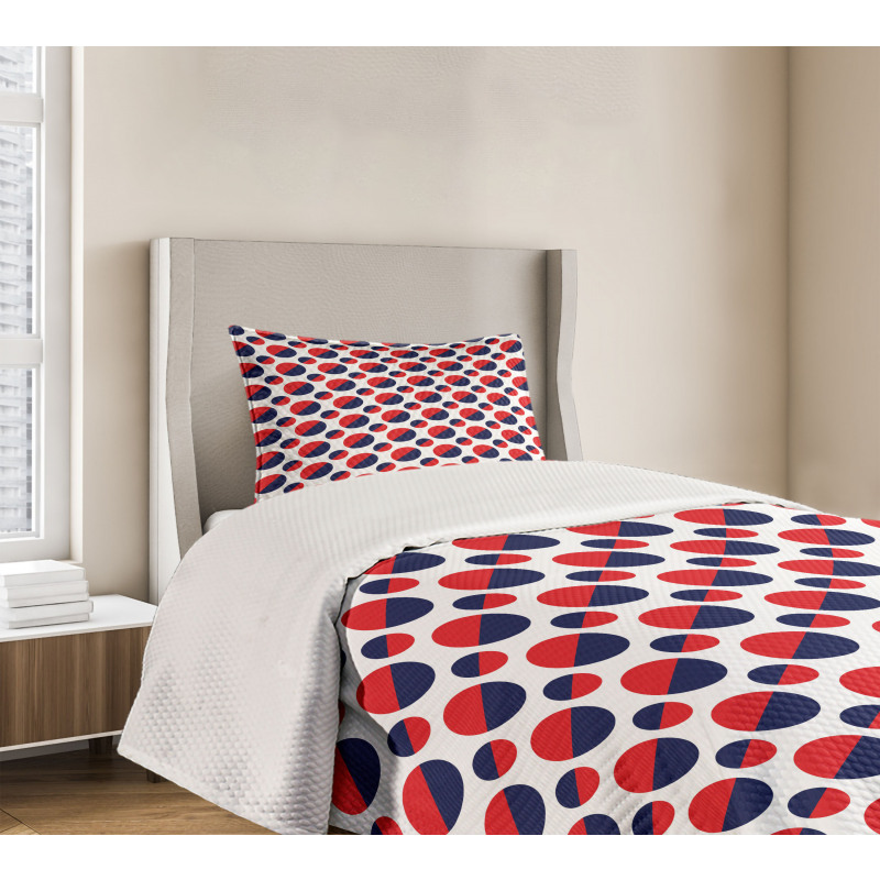 Red Circles Rounds Bedspread Set