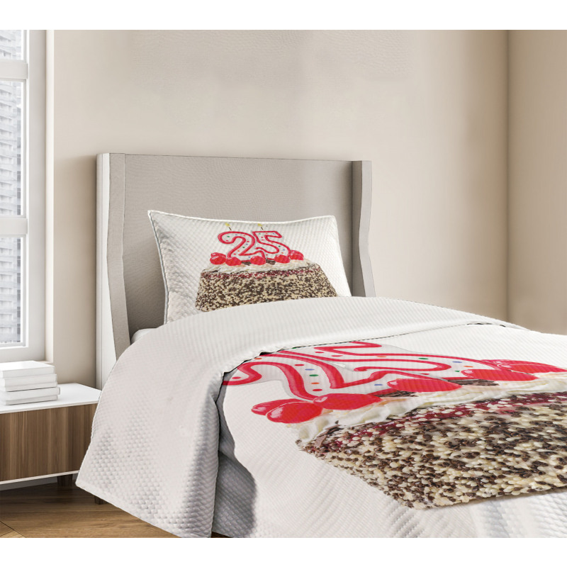 Chocolate Cherry Cake Bedspread Set