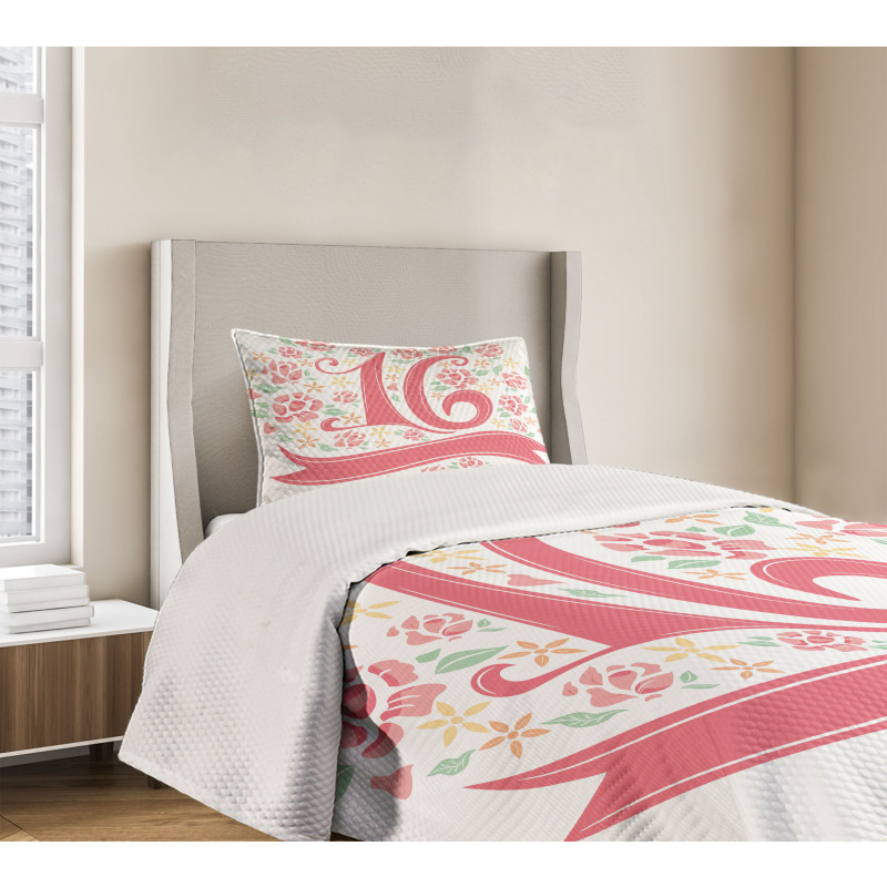 Floral 16 Bedspread Set