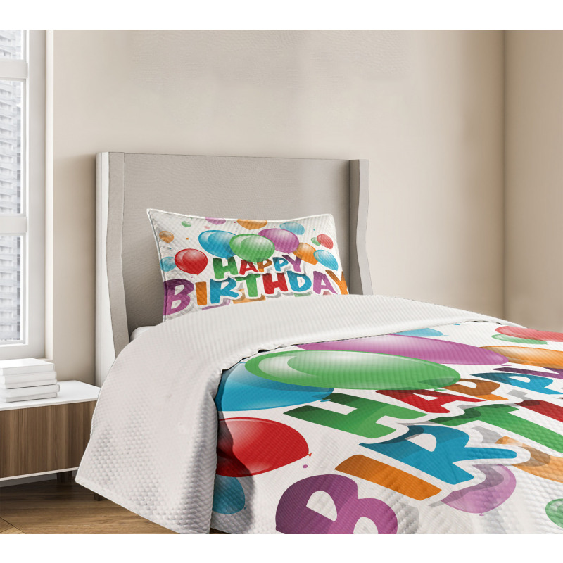 Balloon Burst Celebration Bedspread Set