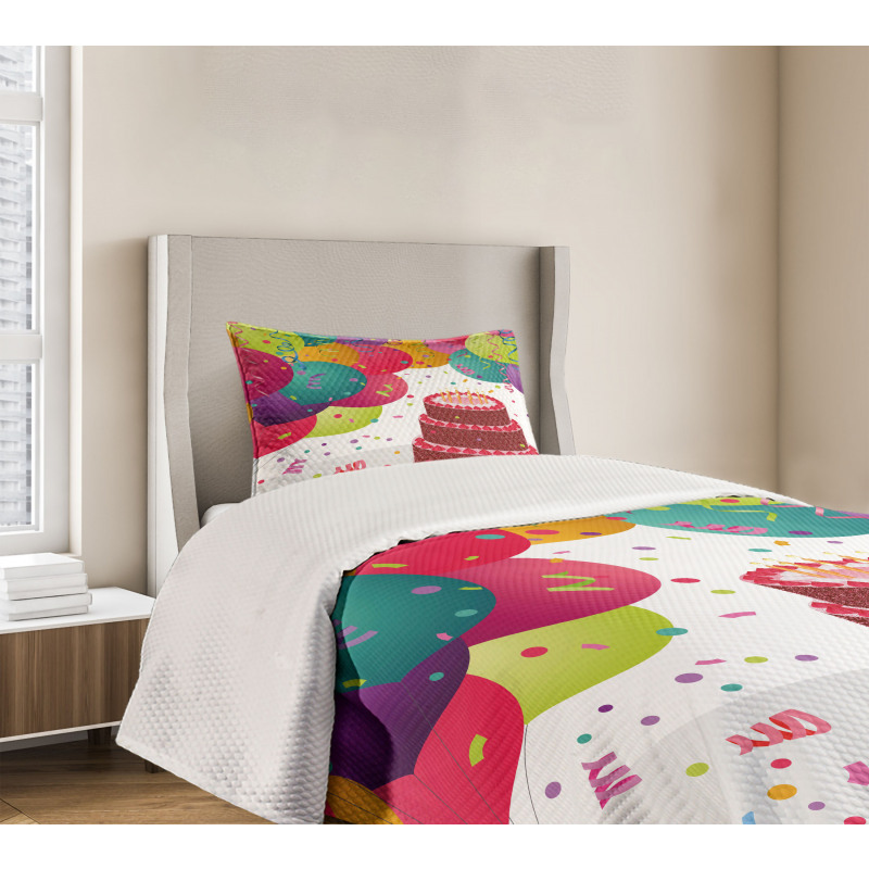 Birthday Cake Celebration Bedspread Set