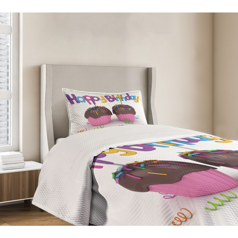 Chocolate Cupcakes Bedspread Set