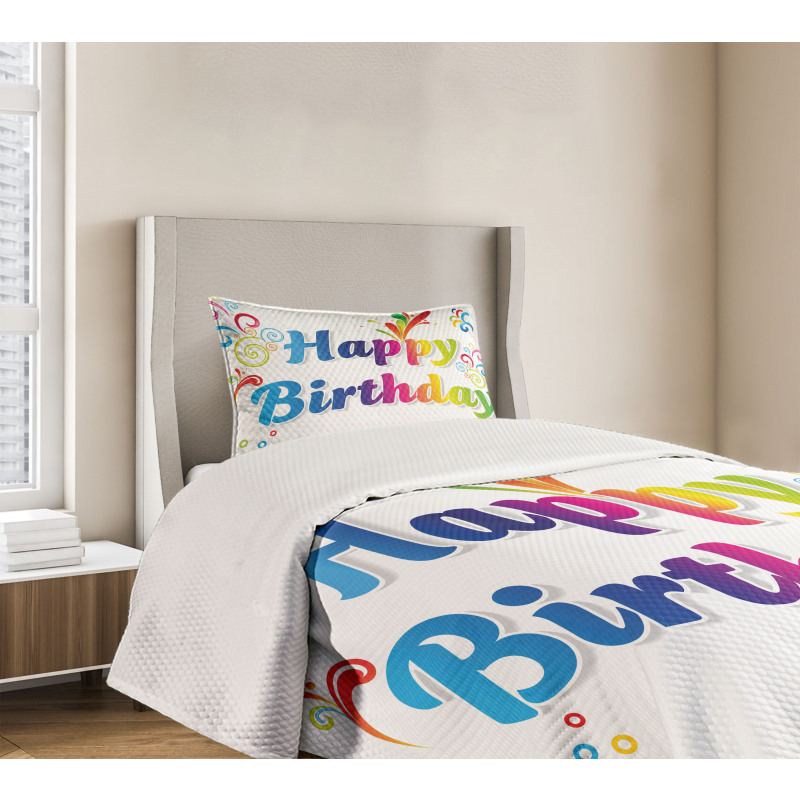 Birthday Message Bedspread Set