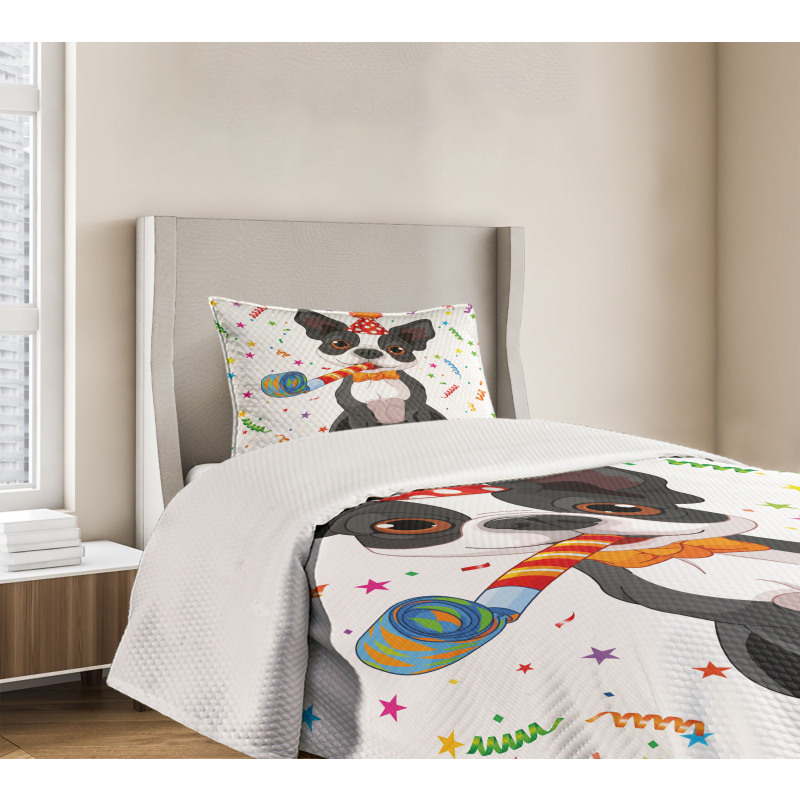 Boston Terrier Dog Bedspread Set