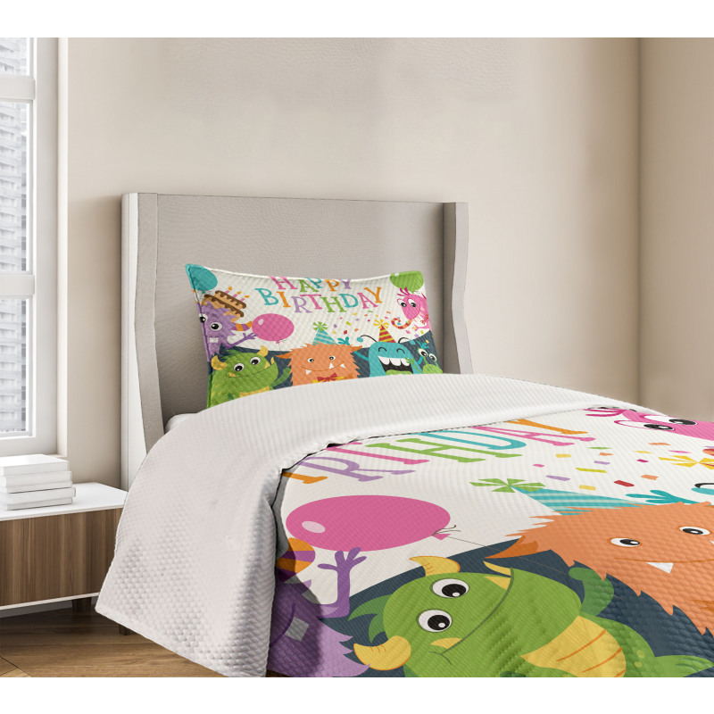 Monster Birthday Bedspread Set