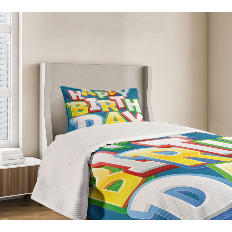 Birthday Lettering Bedspread Set