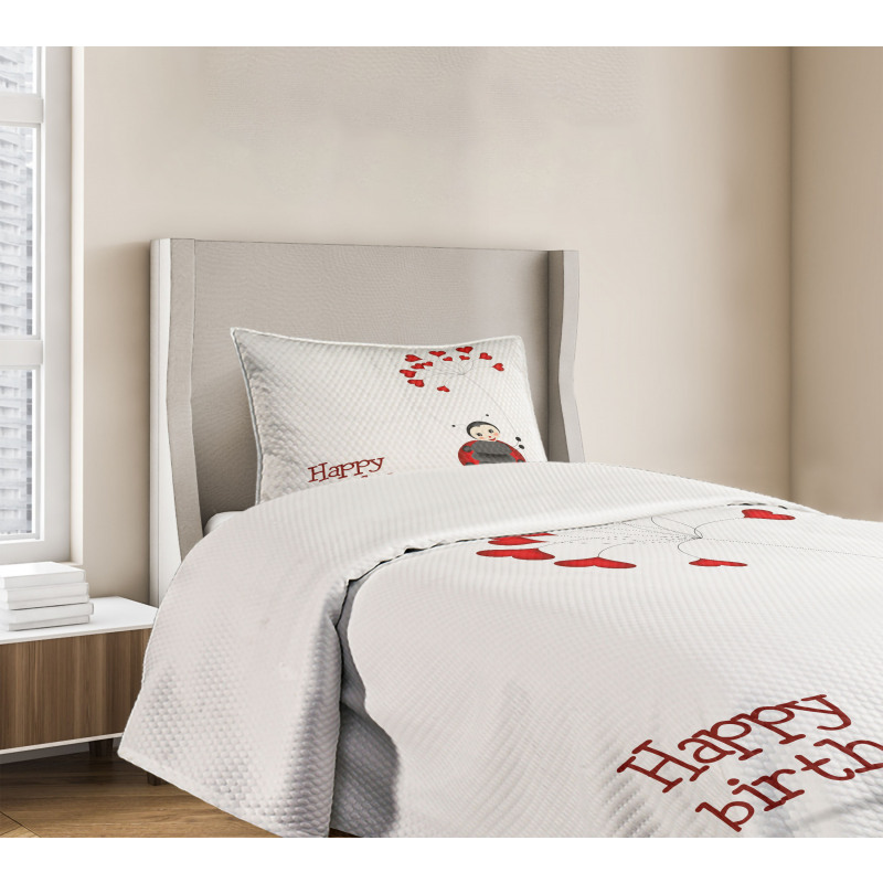 Birthday Ladybug Bedspread Set