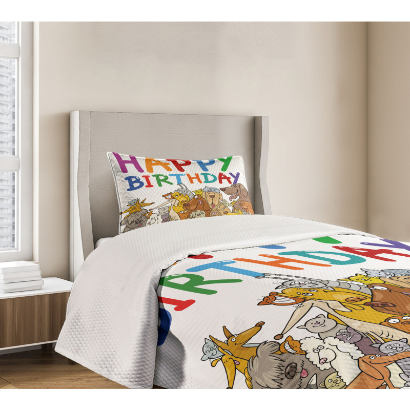 Streets Dogs Animals Bedspread Set