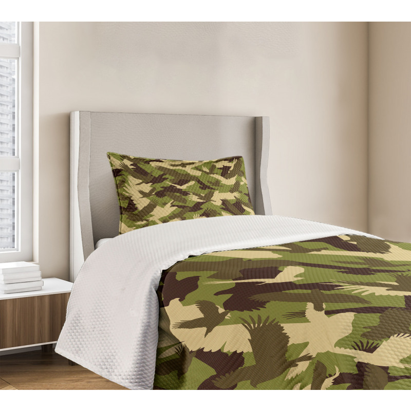 Open Wings Camouflage Bedspread Set