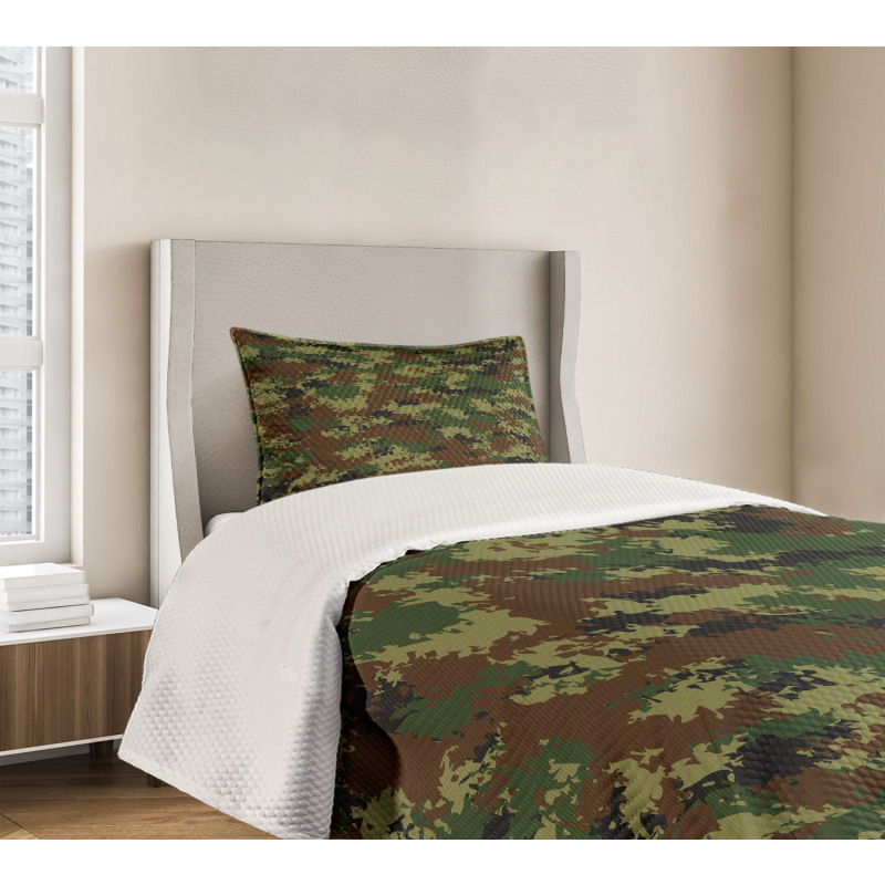 Grunge Graphic Camouflage Bedspread Set