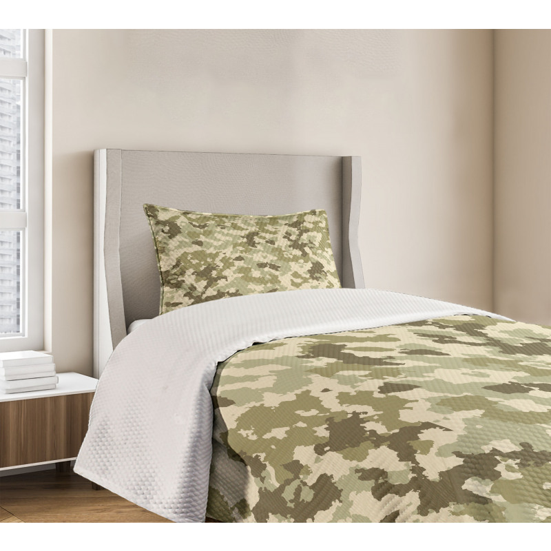 Camouflage Survival Theme Bedspread Set