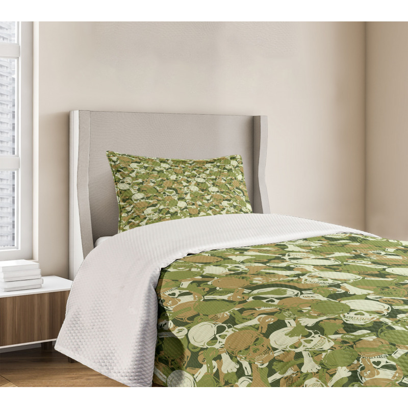 Sketchy Spooky Camouflage Bedspread Set