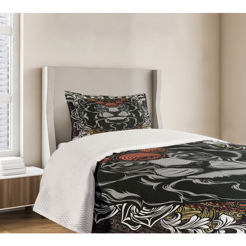 Jungle Emperor Lion Frame Bedspread Set