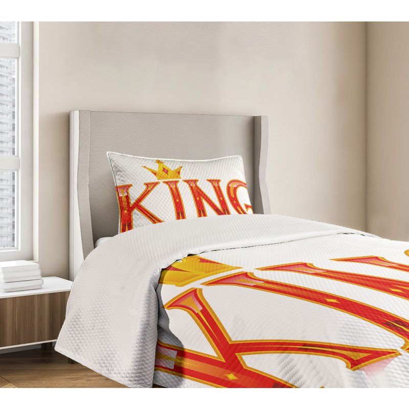 Capital Letter King Words Bedspread Set