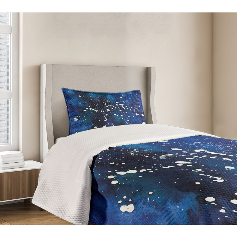 Grunge Space Theme Art Bedspread Set