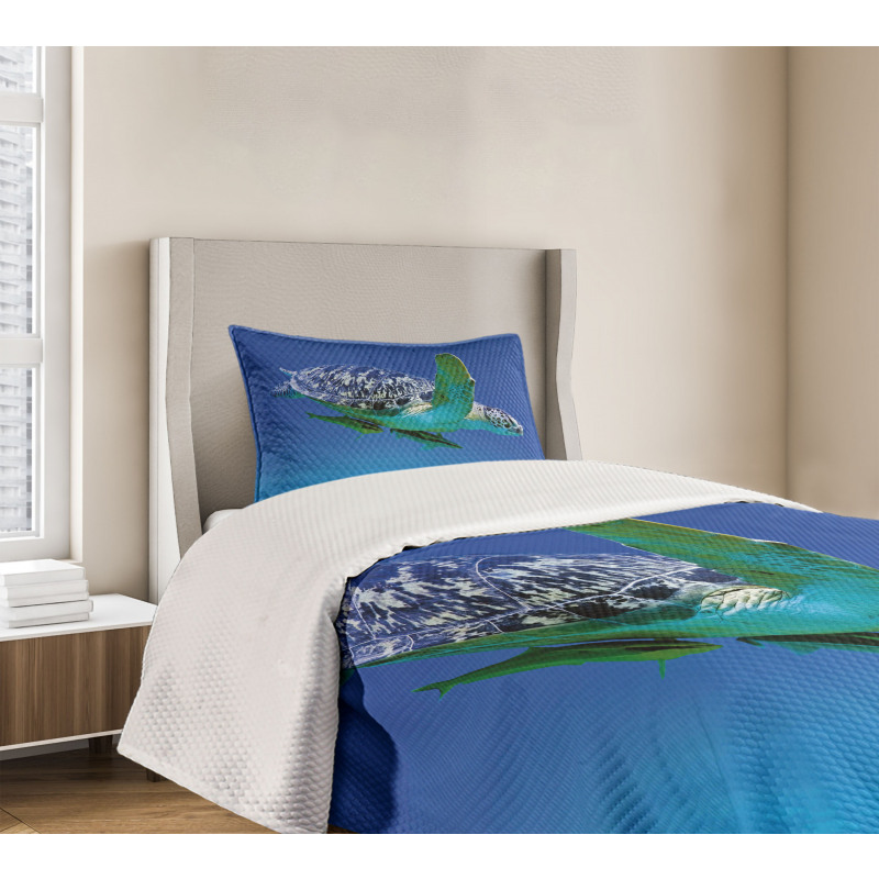 Tropics Turtle Aquarium Bedspread Set