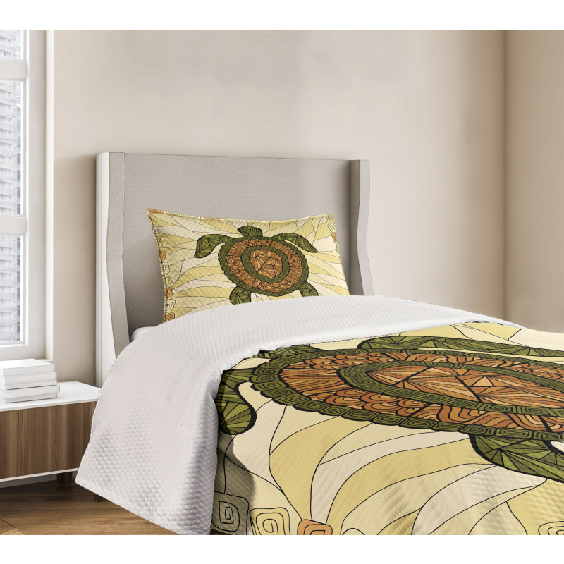 Turtle Zentangle Artwork Bedspread Set