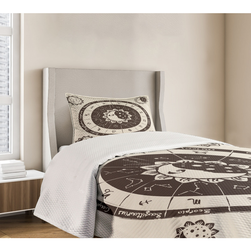 Zodiac Sun Moon Bedspread Set