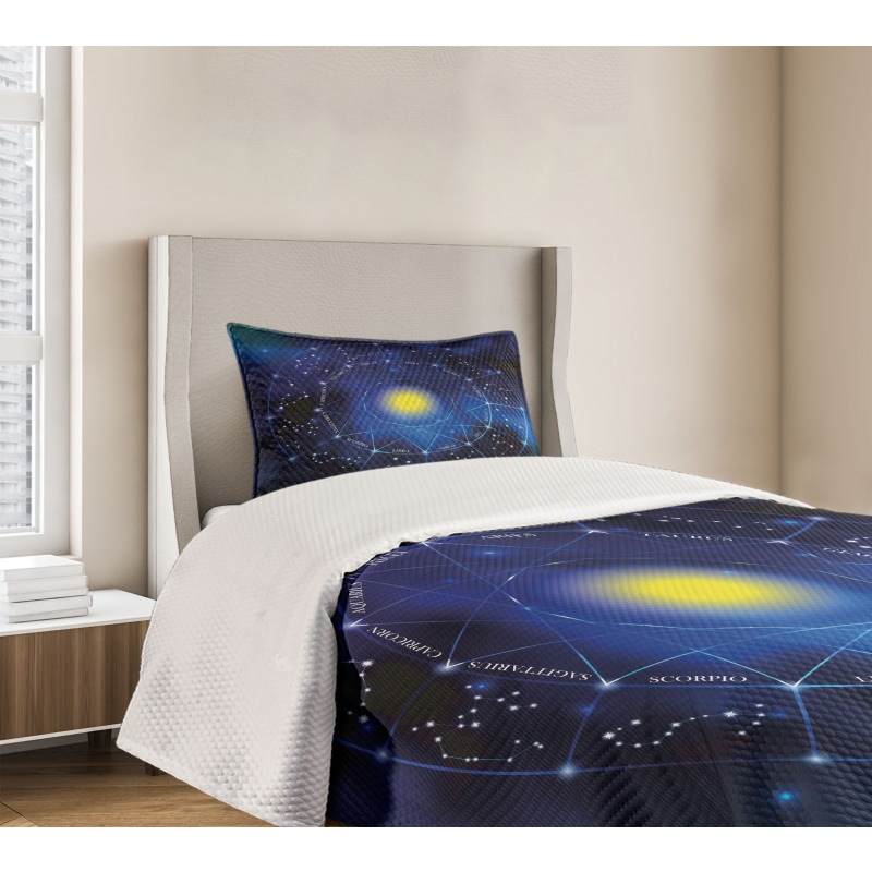 Zodiac Circle Sun Bedspread Set