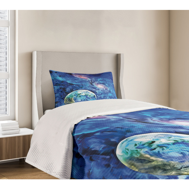 Planet Space Art Bedspread Set