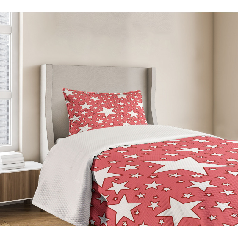 Big Small Vibrant Stars Bedspread Set